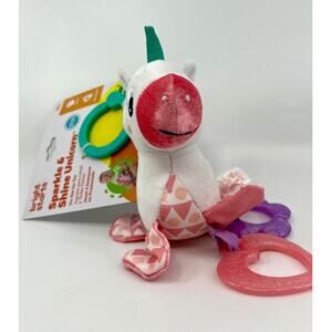 Bright Starts Sparkle & Shine Unicorn Rattle Teether On-the-GO Toy NWT